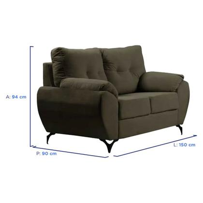 Imagem de Sofá 3x2 Lugares com Almofadas Fixas Takei Gabriela