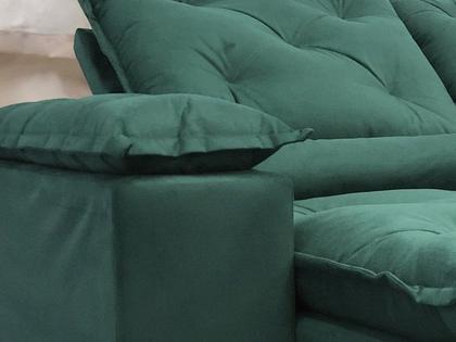 Imagem de Sofá 4 e 5 Lugares Retrátil e Reclinável 2,90 metros Alpoim Estofados Verde 18 Athenas