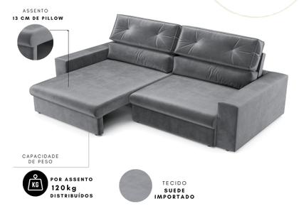 Imagem de Sofá 4 Lugares Athena assento Retrátil e Reclinavel 2,30m(L) - CIALAR