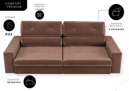 Sofá 4 Lugares Athena assento Retrátil e Reclinavel 2,30m(L) - CIALAR Imagem de Sofá 4 Lugares Athena assento Retrátil e Reclinavel 2,30m(L) - CIALAR
