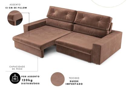 Sofá 4 Lugares Athena assento Retrátil e Reclinavel 2,30m(L) - CIALAR Imagem de Sofá 4 Lugares Athena assento Retrátil e Reclinavel 2,30m(L) - CIALAR