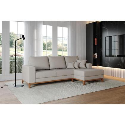 Imagem de Sofá 4 Lugares Belgrado com Chaise Direito Linho Cru 250 cm