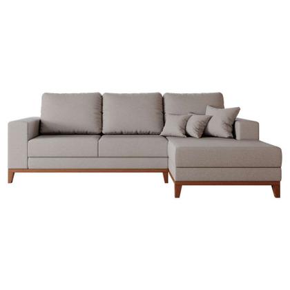 Sofá 4 Lugares Belgrado com Chaise Direito Linho Cru 250 cm - Mobly Imagem de Sofá 4 Lugares Belgrado com Chaise Direito Linho Cru 250 cm