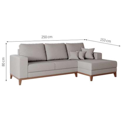 Sofá 4 Lugares Belgrado com Chaise Direito Linho Cru 250 cm - Mobly Imagem de Sofá 4 Lugares Belgrado com Chaise Direito Linho Cru 250 cm