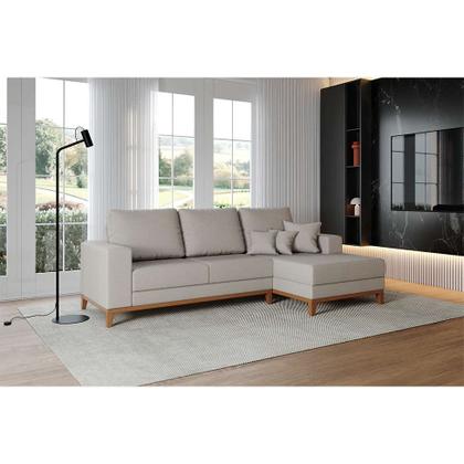 Sofá 4 Lugares Belgrado com Chaise Direito Linho Cru 250 cm - Mobly Imagem de Sofá 4 Lugares Belgrado com Chaise Direito Linho Cru 250 cm
