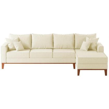 Imagem de Sofá 4 Lugares Beny com Chaise Direito material sintético Bege