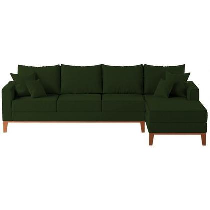 Imagem de Sofá 4 Lugares Beny com Chaise Direito Suede Verde