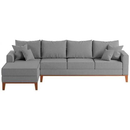 Imagem de Sofá 4 Lugares Beny com Chaise Esquerdo Linho Cinza