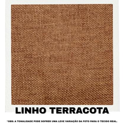 Imagem de Sofá 4 Lugares Beny com Chaise Esquerdo Linho Terracota
