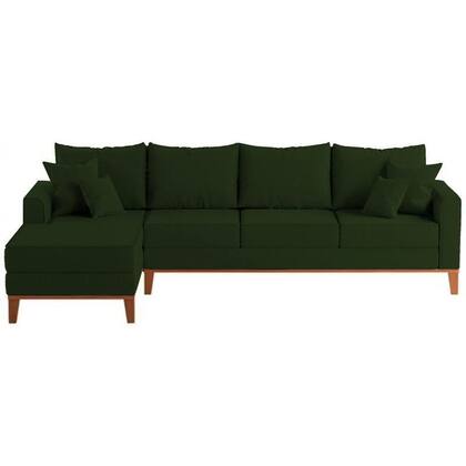 Imagem de Sofá 4 Lugares Beny com Chaise Esquerdo Suede Verde