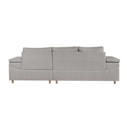 Imagem de Sofá 4 Lugares Clássico com Chaise Direito Linho Palha