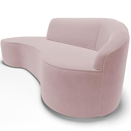 Imagem de Sofá 4 Lugares Curvo Sala de Estar Living Firenze Direito D02 Veludo Rosê 280 cm C-305 - Lyam