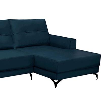 Imagem de Sofá 4 Lugares Heros com Chaise Direito Veludo Azul