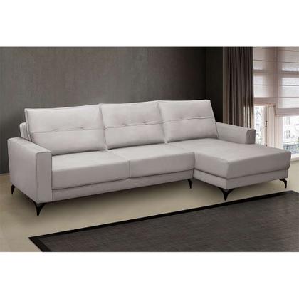 Imagem de Sofá 4 Lugares Heros com Chaise Direito Veludo Prata