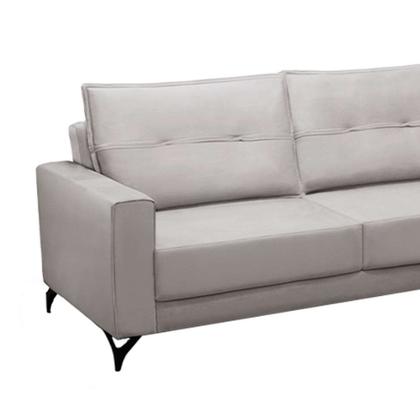 Imagem de Sofá 4 Lugares Heros com Chaise Direito Veludo Prata