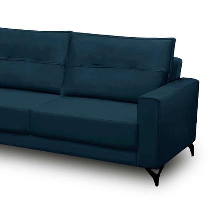 Imagem de Sofá 4 Lugares Heros com Chaise Esquerdo Veludo Azul