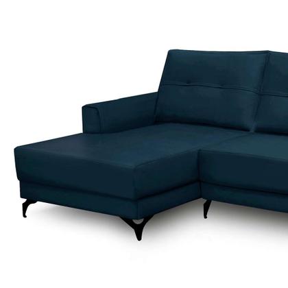 Imagem de Sofá 4 Lugares Heros com Chaise Esquerdo Veludo Azul