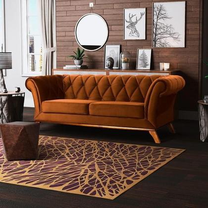 Imagem de Sofá 4 Lugares Império 260 Cm Veludo Telha C-262