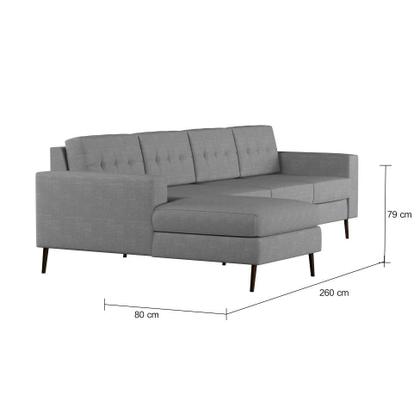 Sofá 4 Lugares Joy com Chaise Esquerdo Pé Palito Linho Cotton Cinza - Mobly Imagem de Sofá 4 Lugares Joy com Chaise Esquerdo Pé Palito Linho Cotton Cinza
