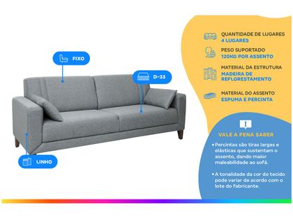 Imagem de Sofá 4 Lugares Linho Lyon A2 Linoforte