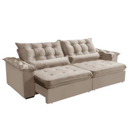 Imagem de Sofá 4 Lugares LISBOA 2,60 Metros Bege Retrátil Reclinável com molas ensacadas - Sofá na Web