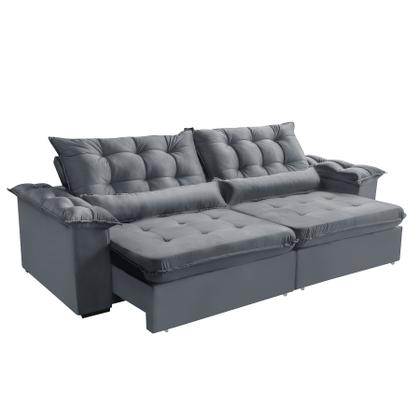 Imagem de Sofá 4 Lugares LISBOA 2,90 Metros CINZA Retrátil Reclinável com molas ensacadas - Sofá na Web