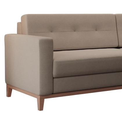 Imagem de Sofá 4 Lugares Living Base de Madeira Linho Cotton Bege