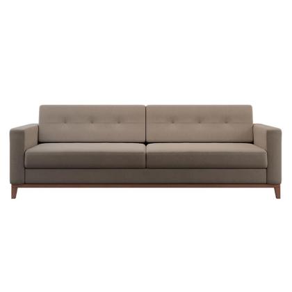 Imagem de Sofá 4 Lugares Living Base de Madeira Linho Cotton Bege