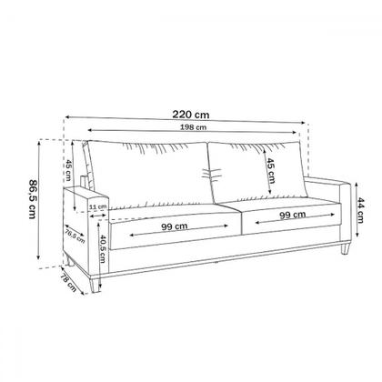 Imagem de Sofá 4 Lugares Living Linho/Kaki - Viero Móveis