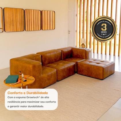 Sofá 4 lugares Modular com 2 Apoios Puff Sofá na Caixa em Boucle com 6 Módulos 3,44m Imagem de Sofá 4 lugares Modular com 2 Apoios Puff Sofá na Caixa em Boucle com 6 Módulos 3,44m