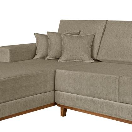 Imagem de Sofá 4 Lugares Mônaco Com Chaise Esquerdo Linho Bege