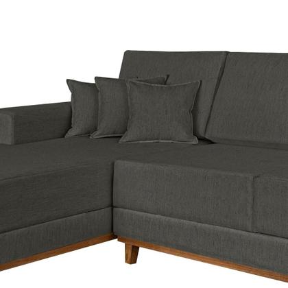 Imagem de Sofá 4 Lugares Mônaco Com Chaise Esquerdo Linho Cinza