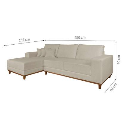 Sofá 4 Lugares Mônaco Com Chaise Esquerdo Linho Off White - Mobly Imagem de Sofá 4 Lugares Mônaco Com Chaise Esquerdo Linho Off White