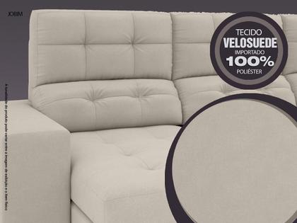 Imagem de Sofá 4 Lugares Net Jobim Assento Retrátil e Reclinável Areia 2,30m (L)