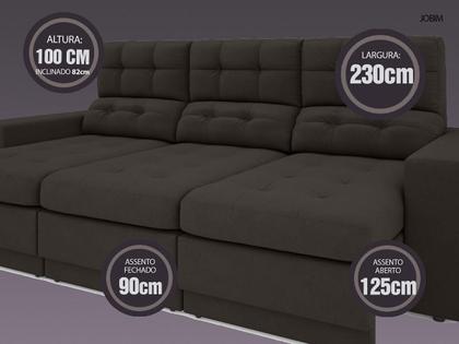 Imagem de Sofá 4 Lugares Net Jobim Assento Retrátil e Reclinável Chocolate 2,30m (L)