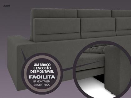 Sofá 4 Lugares Net Jobim Assento Retrátil e Reclinável Cinza 2,30m (L) - NETSOFAS Imagem de Sofá 4 Lugares Net Jobim Assento Retrátil e Reclinável Cinza 2,30m (L)
