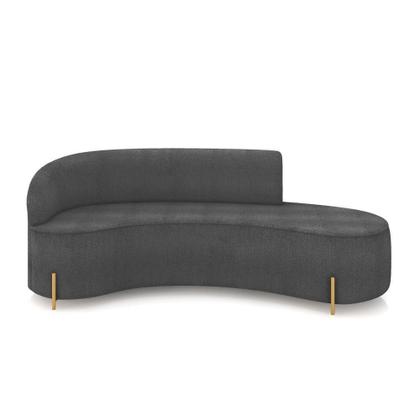 Imagem de Sofá 4 Lugares Orgânico 220cm Pé Dourado Morgan Bouclê Grafite D03 - D'rossi