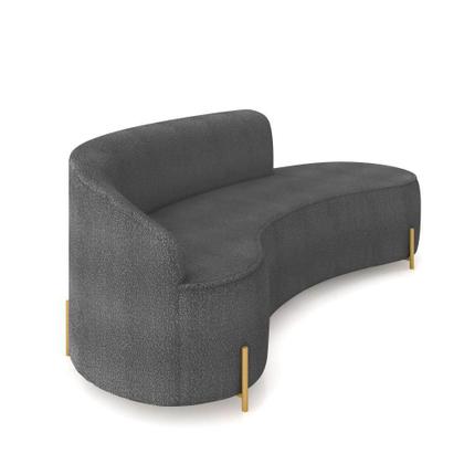 Imagem de Sofá 4 Lugares Orgânico 220cm Pé Dourado Morgan Bouclê Grafite D03 - D'rossi