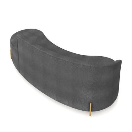 Imagem de Sofá 4 Lugares Orgânico 220cm Pé Dourado Morgan Bouclê Grafite D03 - D'rossi