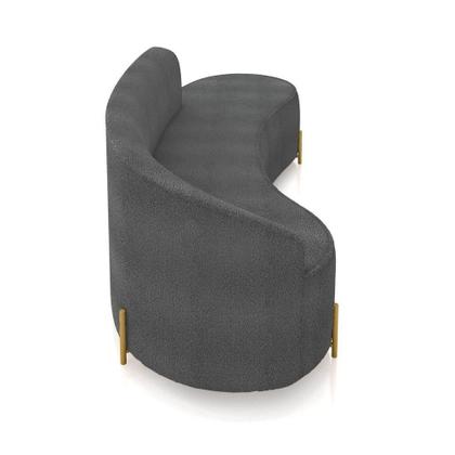 Imagem de Sofá 4 Lugares Orgânico 220cm Pé Dourado Morgan Bouclê Grafite D03 - D'rossi