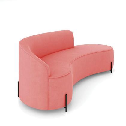 Imagem de Sofá 4 Lugares Orgânico 220cm Pé Ferro Preto Morgan Suede Rosê D03 - D'rossi