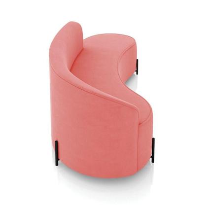 Imagem de Sofá 4 Lugares Orgânico 220cm Pé Ferro Preto Morgan Suede Rosê D03 - D'rossi