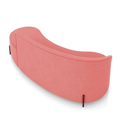 Imagem de Sofá 4 Lugares Orgânico 220cm Pé Ferro Preto Morgan Suede Rosê D03 - D'rossi