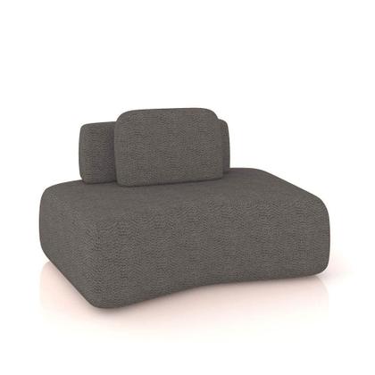 Imagem de Sofá 4 Lugares Orgânico Com Chaise E 3 Módulos Berlim Bouclê Off K01 - D'rossi Off White-grafite