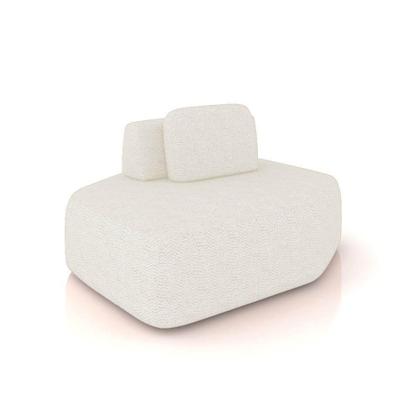 Imagem de Sofá 4 Lugares Orgânico Com Chaise E 3 Módulos Berlim Bouclê Off K01 - D'rossi Off White-grafite