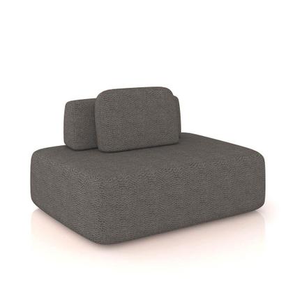 Imagem de Sofá 4 Lugares Orgânico Com Chaise E 3 Módulos Berlim Bouclê Off K01 - D'rossi Off White-grafite