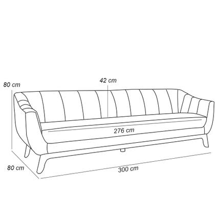 Imagem de Sofá 4 Lugares Para Sala de Estar Atenas 300 cm D02 Linho Bege C-443 - Lyam Decor