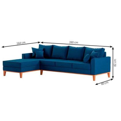 Sofá 4 Lugares Pasco Com Chaise Esquerdo Linho Azul Marinho - Mobly Imagem de Sofá 4 Lugares Pasco Com Chaise Esquerdo Linho Azul Marinho
