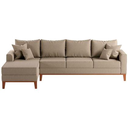 Imagem de Sofá 4 Lugares Quito Com Chaise Esquerdo Linho Bege
