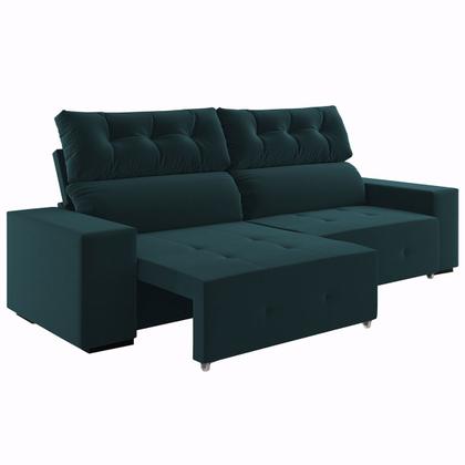 Imagem de Sofá 4 Lugares Reclinável e Retrátil Socrates Azul Infinito - Viero Móveis